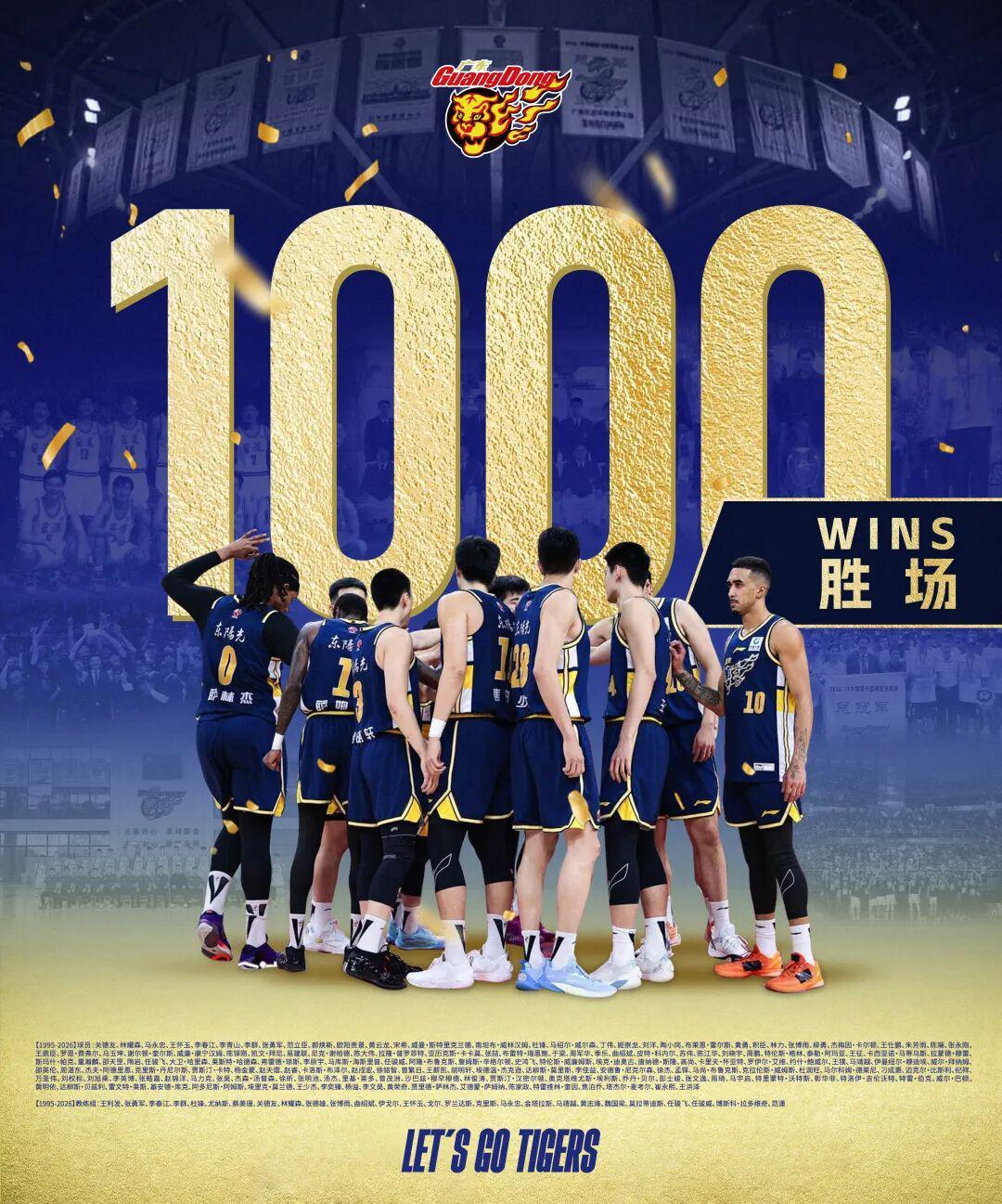 世俱杯2025-创造历史！广东宏远成为CBA首家1000胜俱乐部！